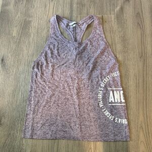 Victoria Secret Purple Heathered Athletic Racerback Logo Tank Top Size XS